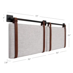 Upholstered King Wall Mount Headboard Gray