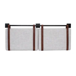 Upholstered Queen Wall Mount Headboard Gray