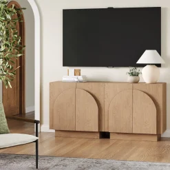 Wood Arched TV Console Stand for TVs up to 65