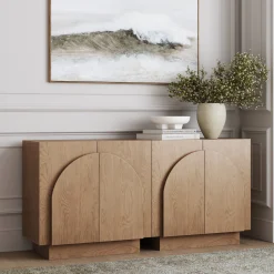 Wood Arched TV Console Stand for TVs up to 65