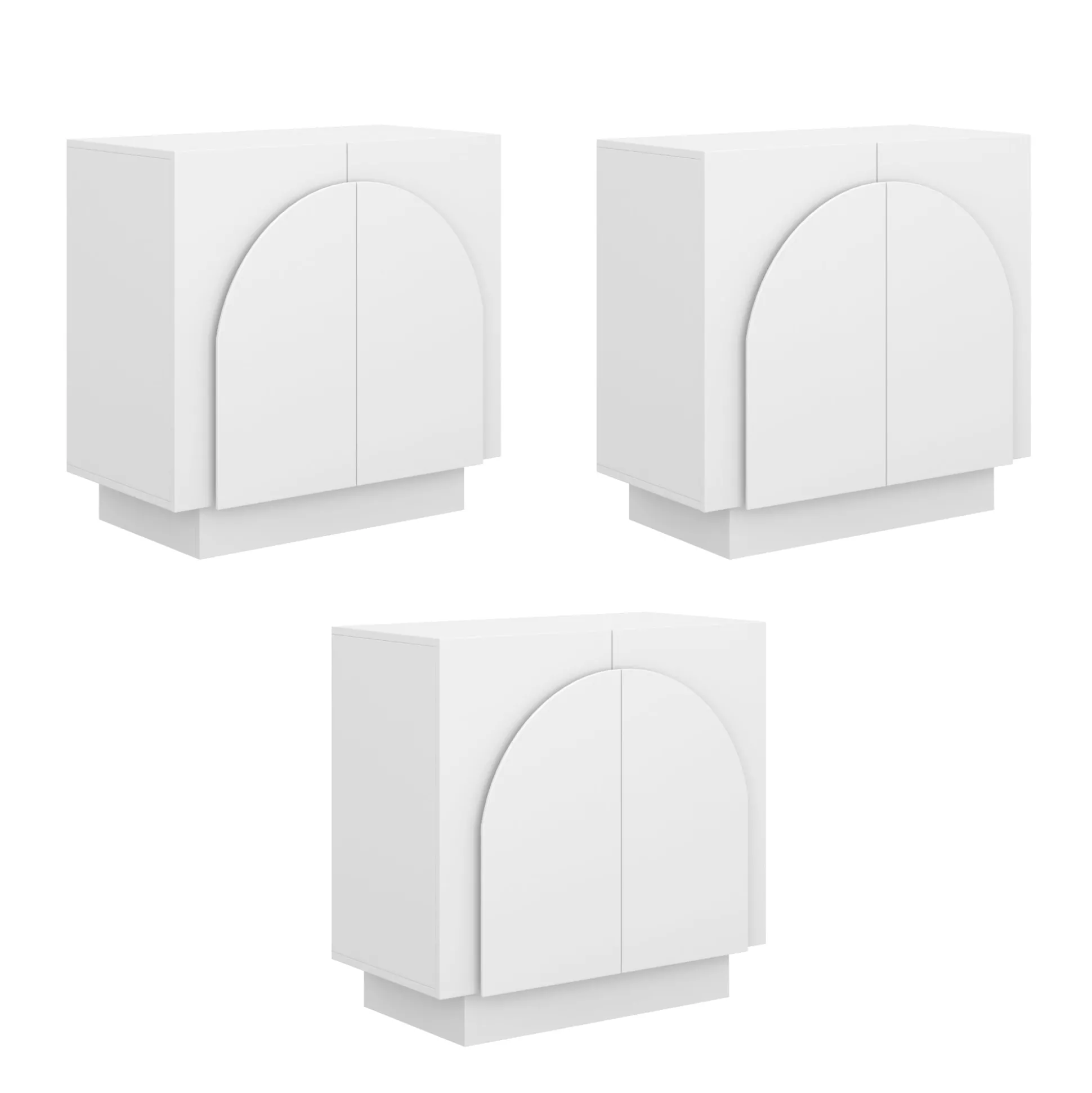 Wood Arched TV Console Stand for TVs up to 75" White