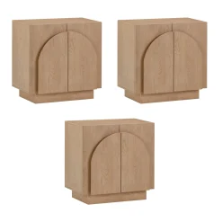Wood Arched TV Console Stand for TVs up to 75" Oak