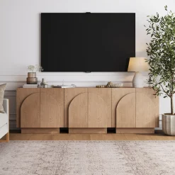 Wood Arched TV Console Stand for TVs up to 75