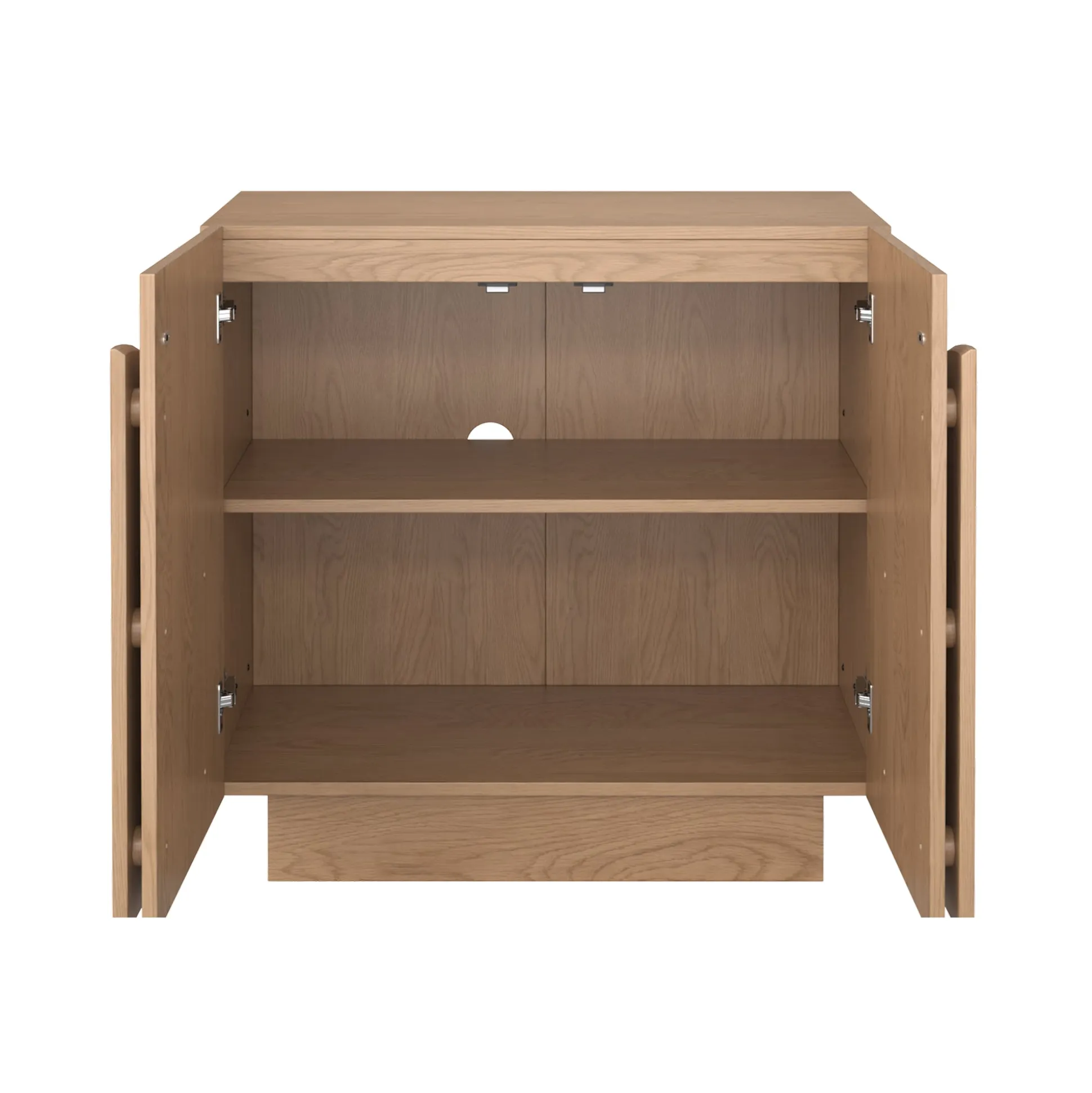 Wood Arched TV Console Stand for TVs up to 75" Oak