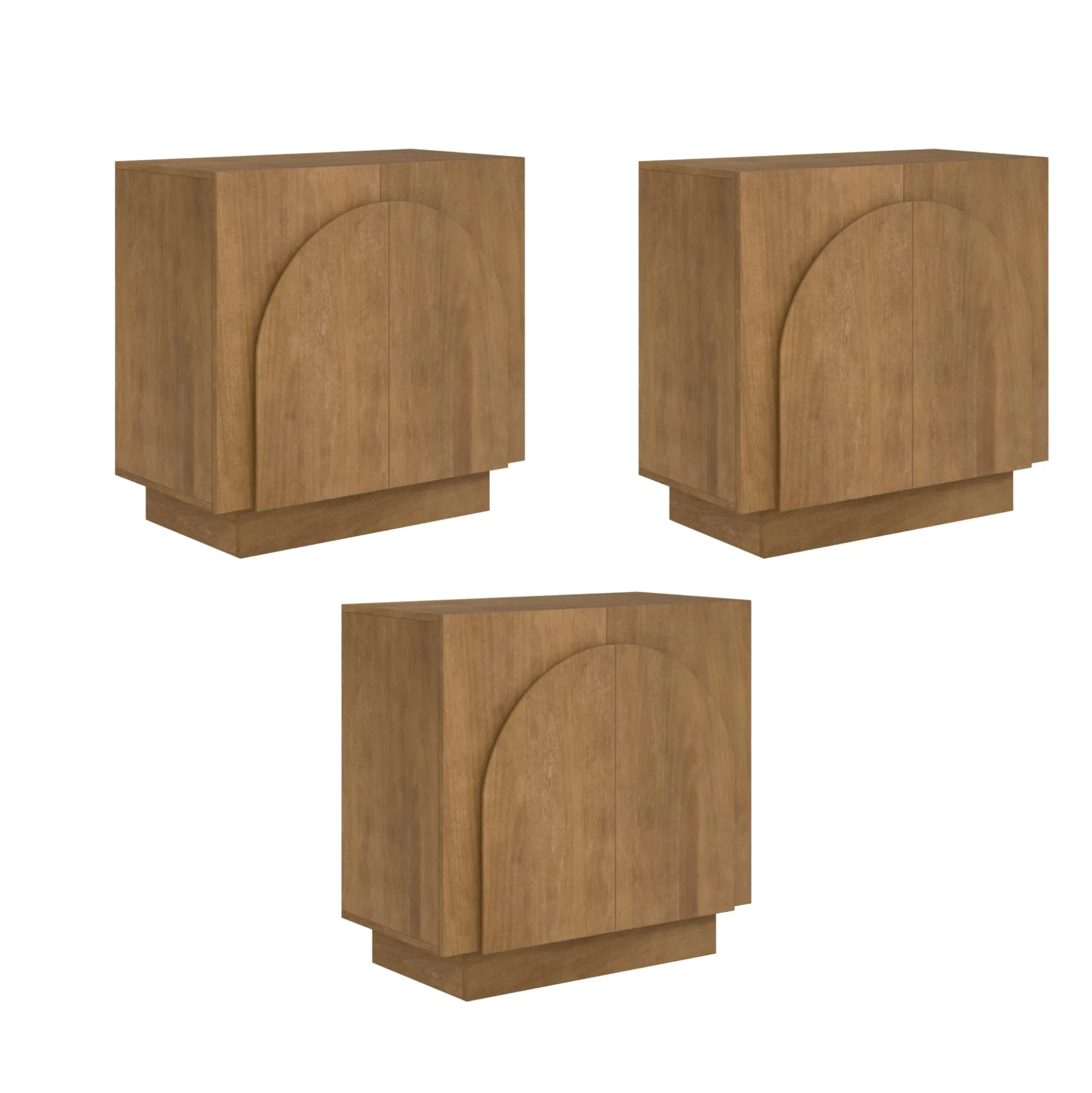 Wood Arched TV Console Stand for TVs up to 75" Brown