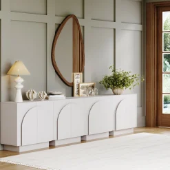Wood Arched TV Console Stand for TVs up to 100