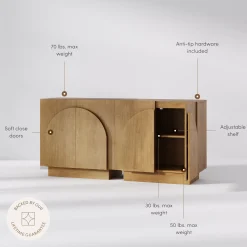 Wood Arched TV Console Stand for TVs up to 65