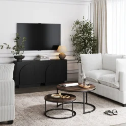 Wood Arched TV Console Stand for TVs up to 65
