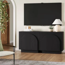 Wood Arched TV Console Stand for TVs up to 65