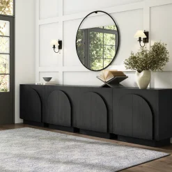 Wood Arched TV Console Stand for TVs up to 100