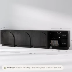 Wood Arched TV Console Stand for TVs up to 100