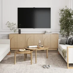 Wood Arched TV Console Stand for TVs up to 75