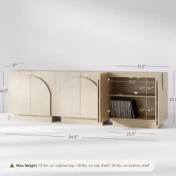 Wood Arched TV Console Stand for TVs up to 75