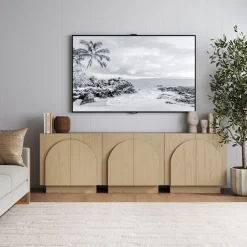 Wood Arched TV Console Stand for TVs up to 75