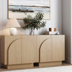 Wood Arched TV Console Stand for TVs up to 65