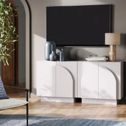 Wood Arched TV Console Stand for TVs up to 65