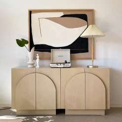 Wood Arched TV Console Stand for TVs up to 100