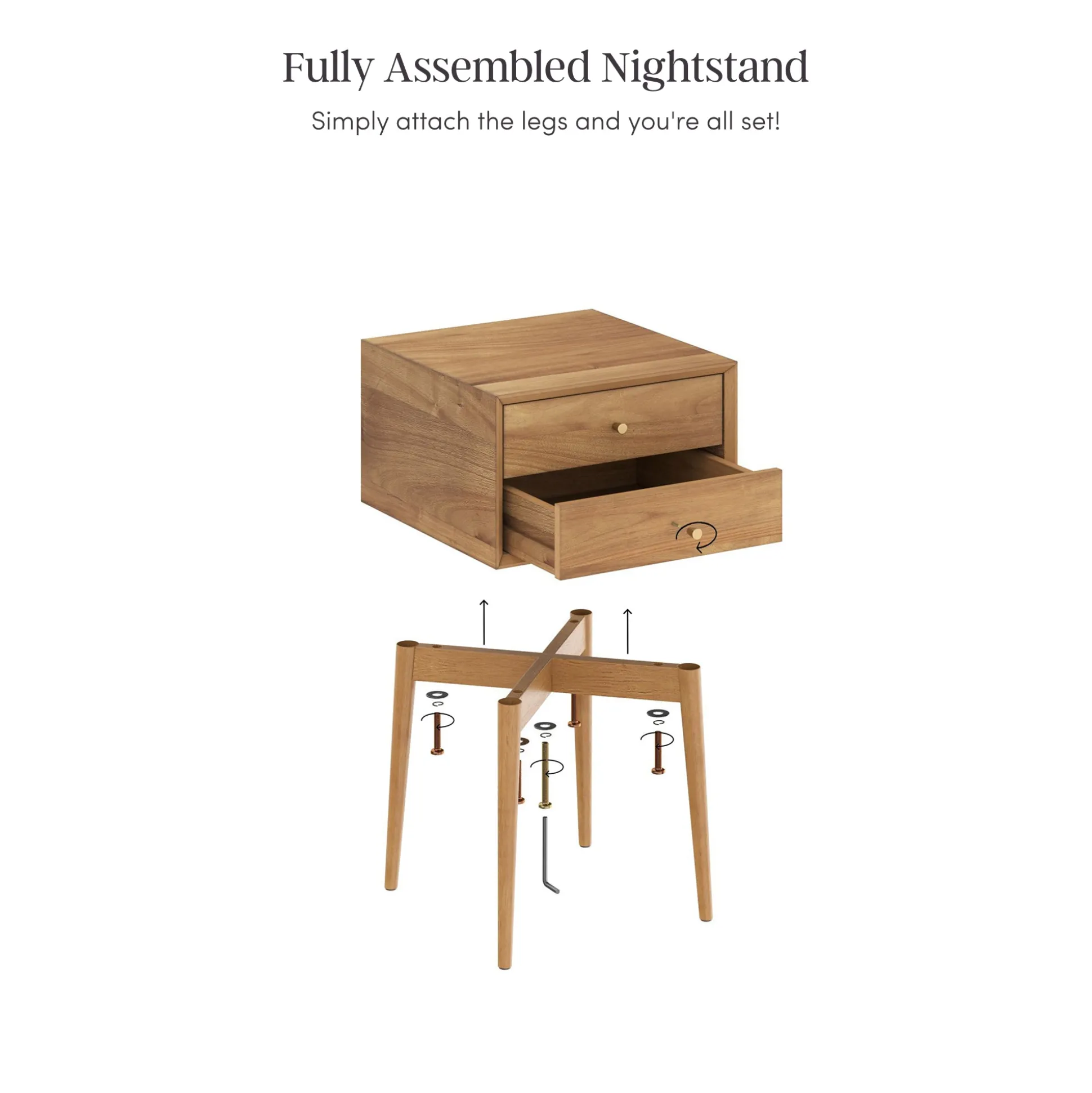 Wood Bedroom Set with 2 Dressers and 2 Nightstands Light Acacia