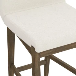 Wood Boucle Counter Height Bar Stool Dark Brown