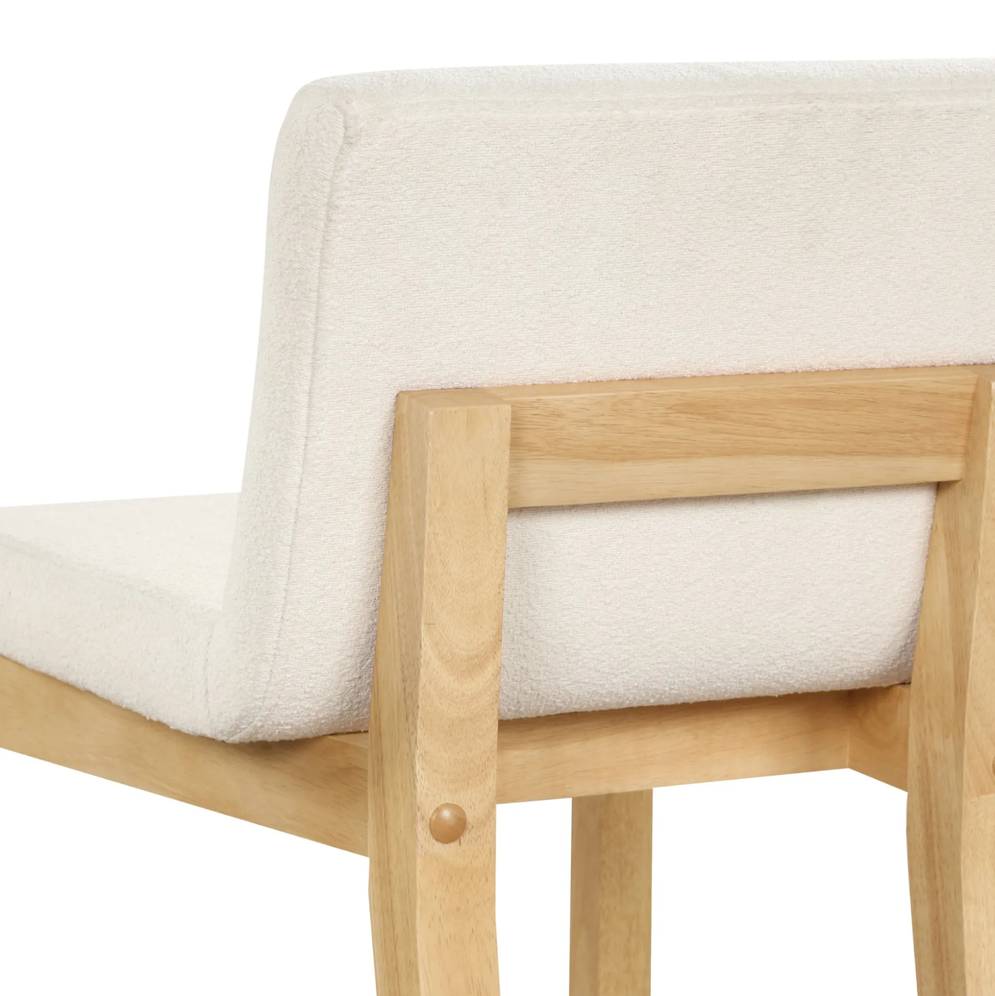 Wood Boucle Counter Height Bar Stool Warm Pine