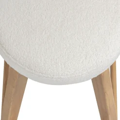 Wood Boucle Counter Height Swivel Counter Stool White Oak