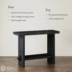 Wood Console Table Black Oak