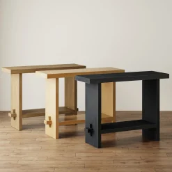 Wood Console Table Black Oak
