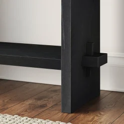 Wood Console Table Black Oak