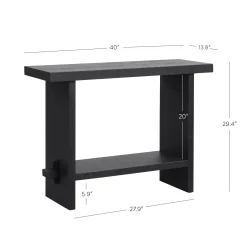 Wood Console Table Black Oak