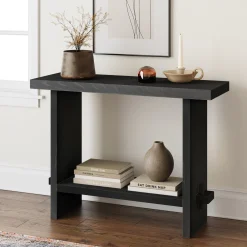 Wood Console Table Black Oak