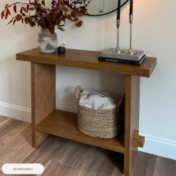 Wood Console Table Light Brown