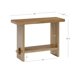 Wood Console Table Light Brown
