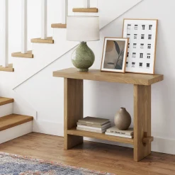 Wood Console Table Light Brown