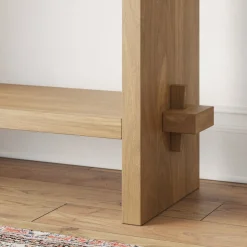 Wood Console Table Light Brown