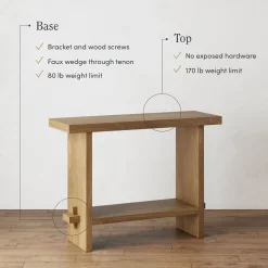Wood Console Tables Light Brown (Set of 2)
