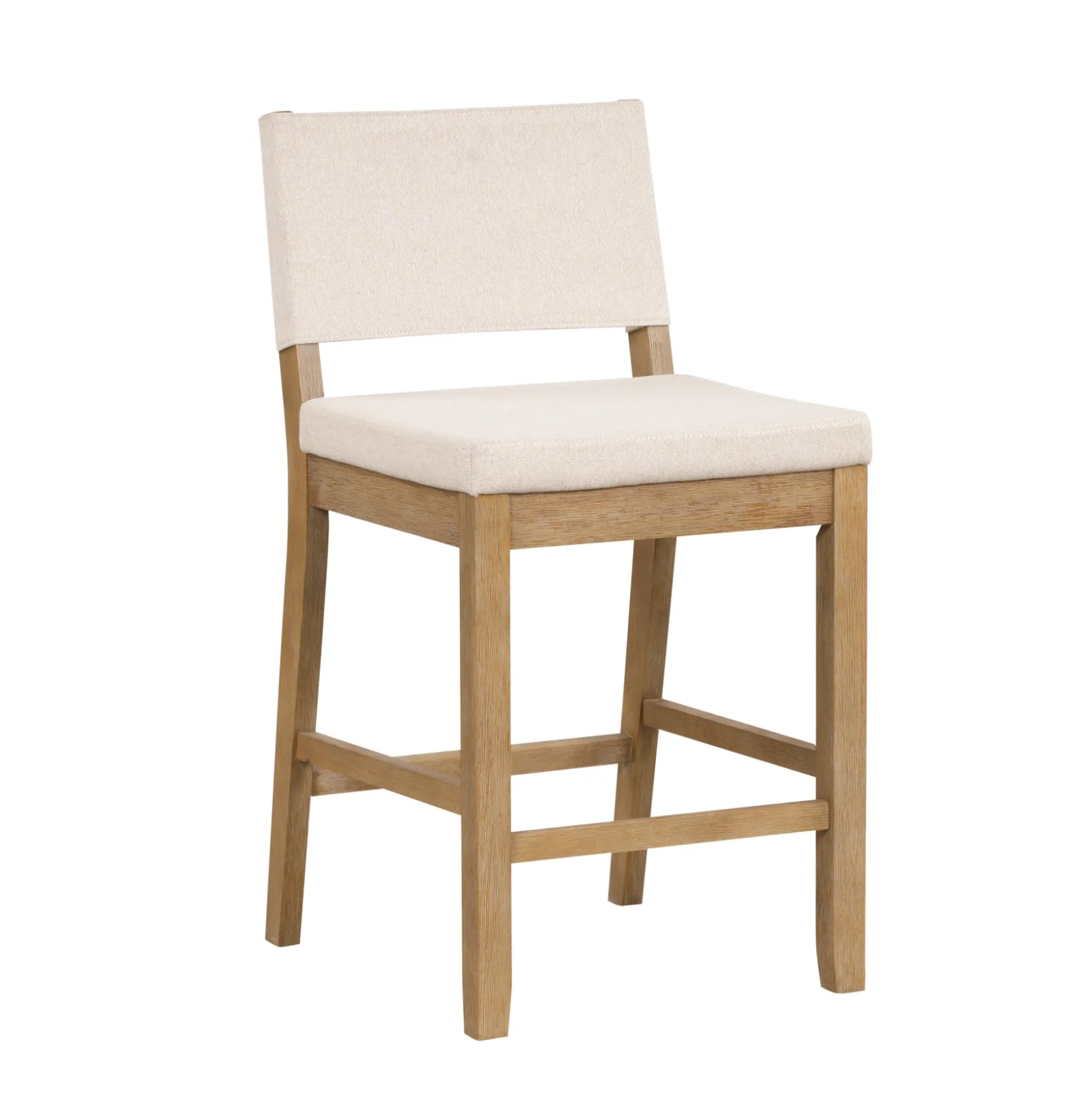 Wood Counter Height Bar Stools Light Brown Flax (Set of 4)