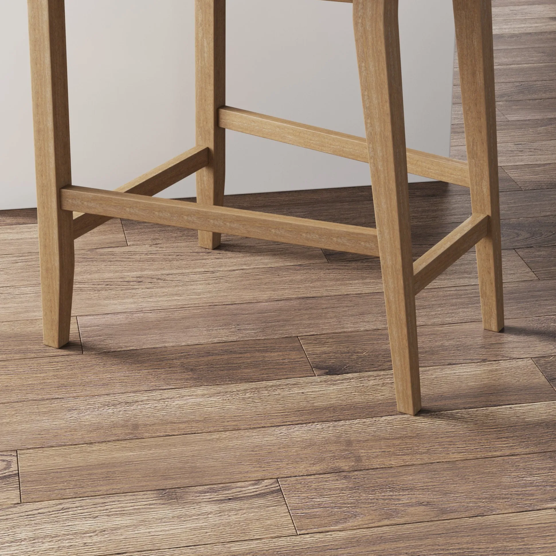 Wood Counter Height Bar Stools Light Brown (Set of 4)