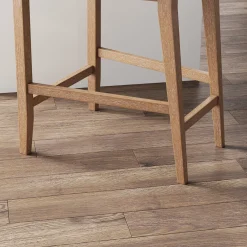 Wood Counter Height Bar Stools Light Brown (Set of 2)