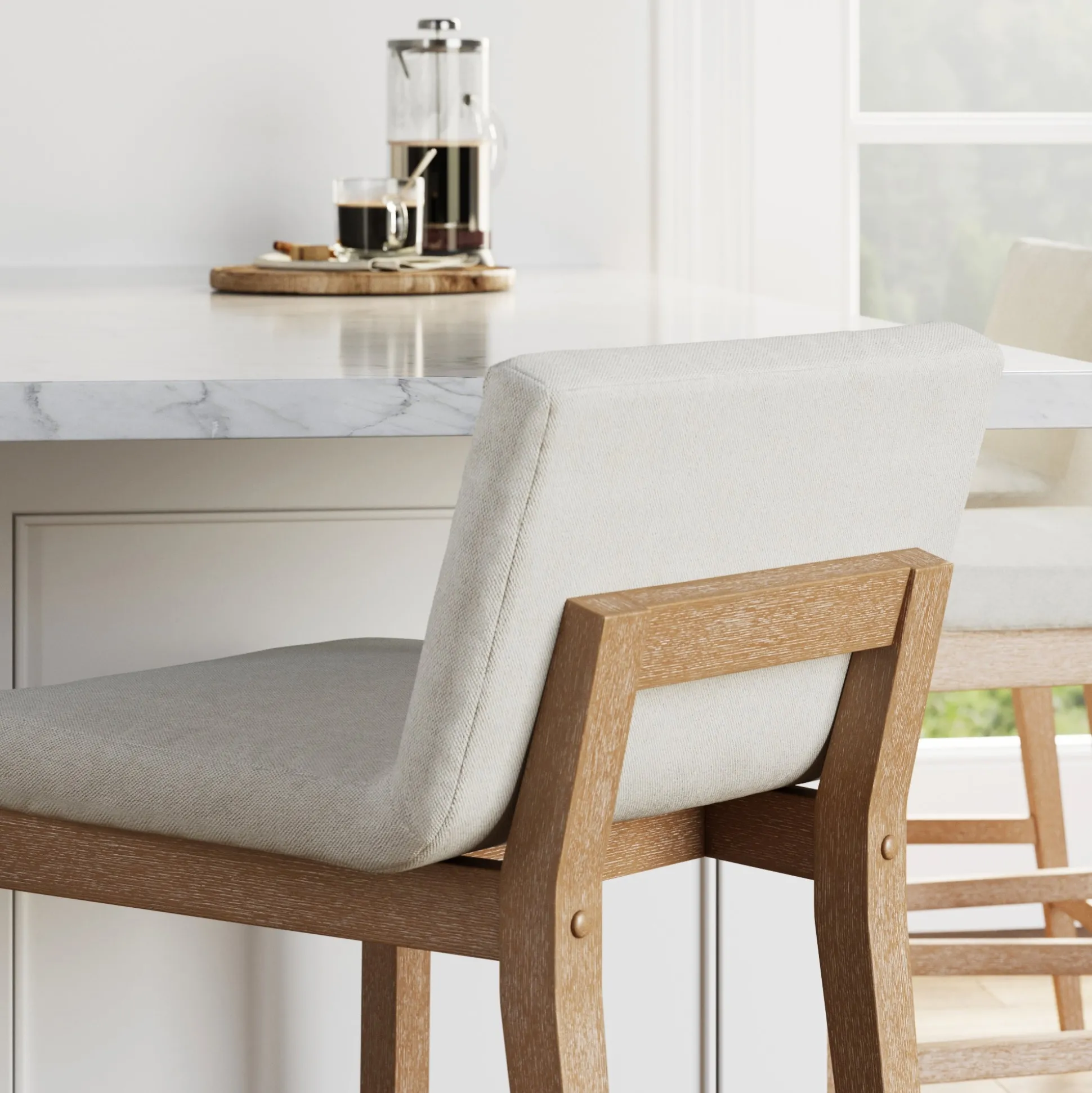 Wood Counter Height Bar Stools Light Brown (Set of 2)