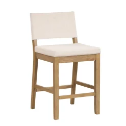 Wood Counter Height Bar Stools Light Brown Flax (Set of 2)