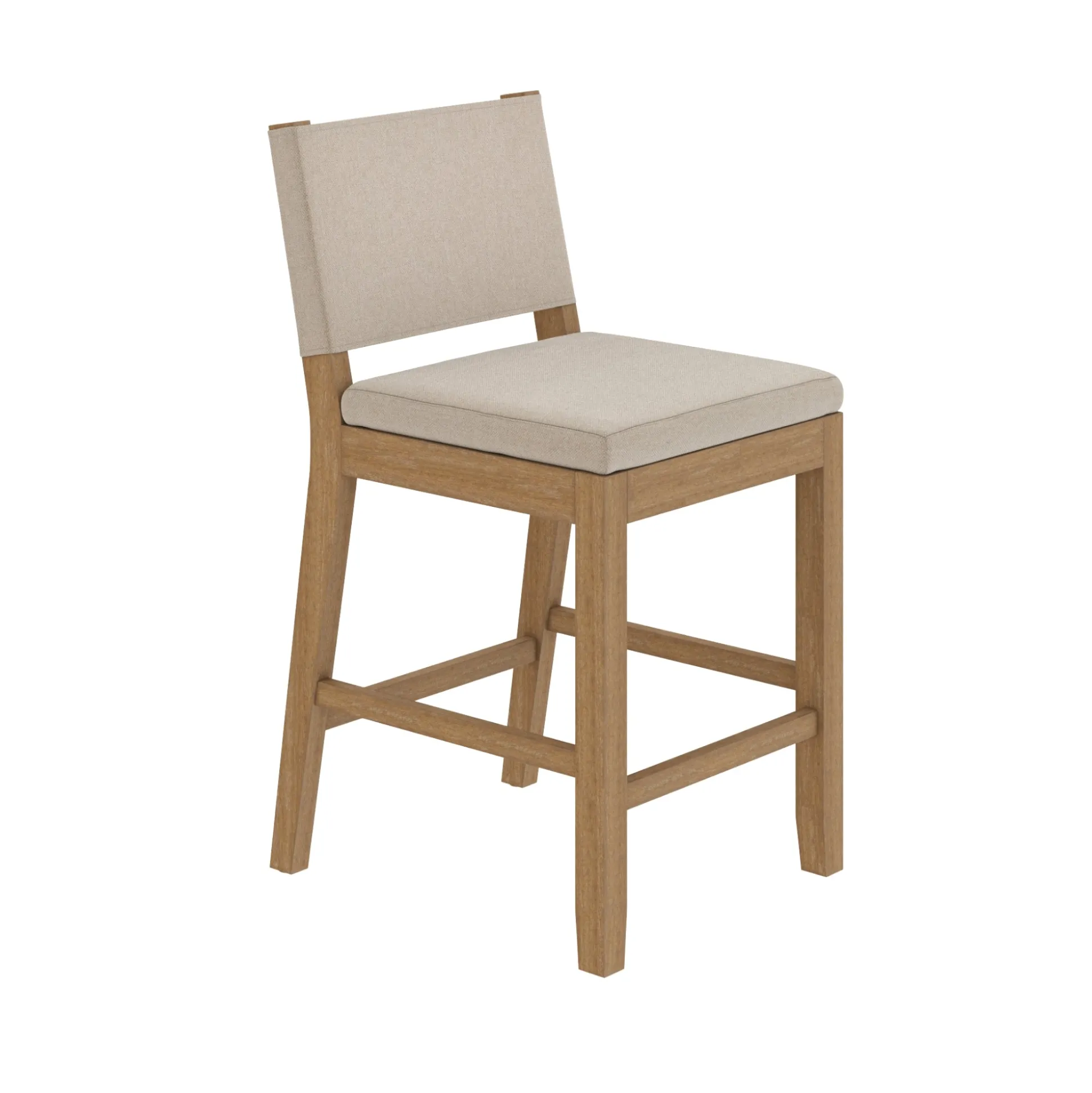 Wood Counter Height Bar Stool Light Brown Flax