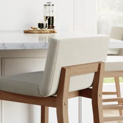 Wood Counter Height Bar Stools Light Brown (Set of 3)
