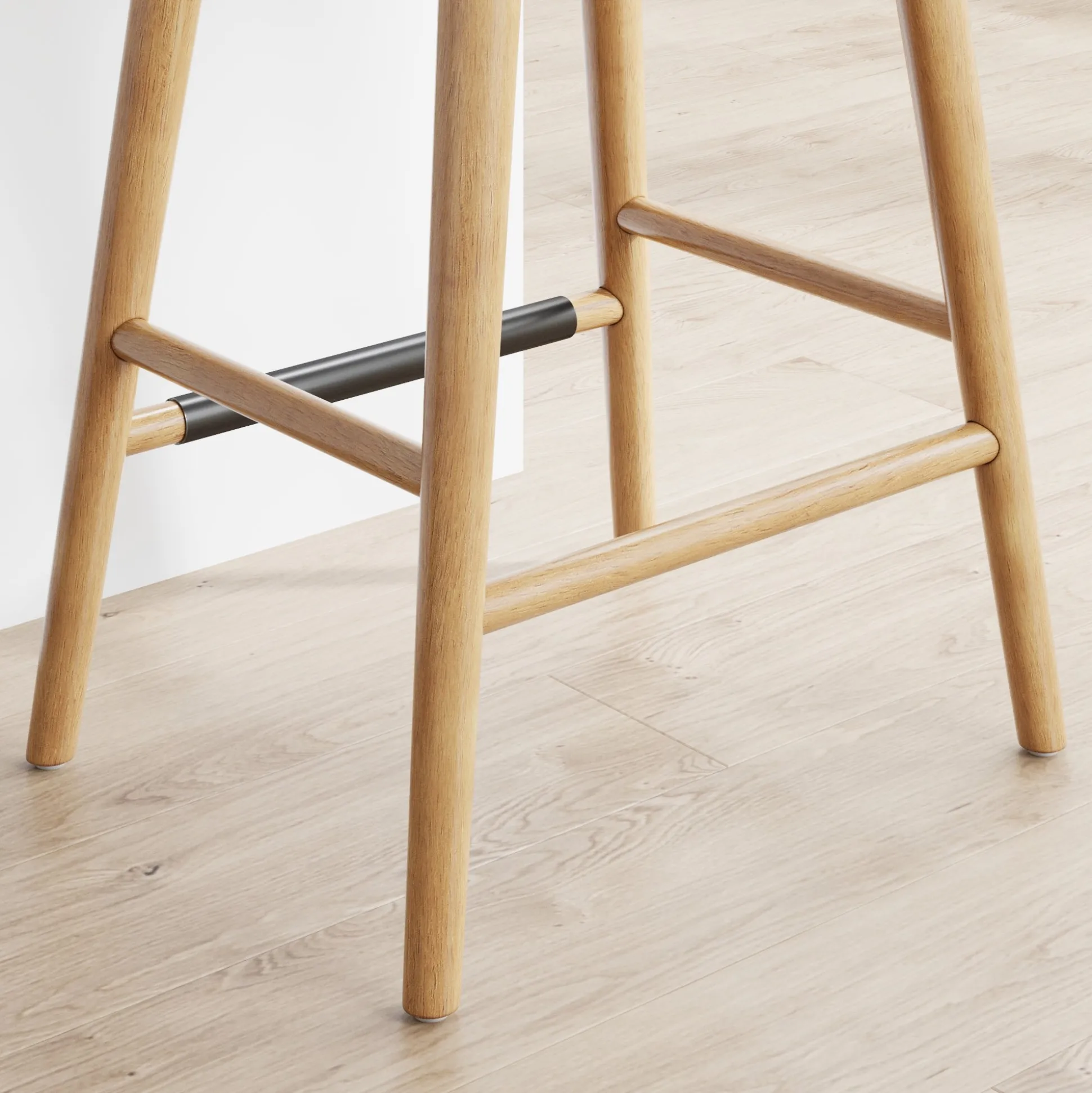 Wood Cushioned Counter Height Bar Stool Warm Pine