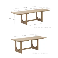 Wood Dining Room Table with Leaf Extension for 8