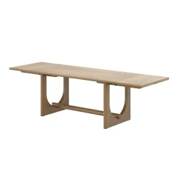 Wood Dining Room Table with Leaf Extension for 8