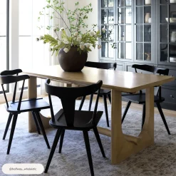 Wood Dining Table for 6 with U-Shaped Legs