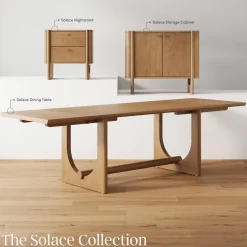 Wood Dining Table for 6 with U-Shaped Legs