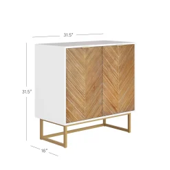 Wood 2-Door Storage Cabinet Natural Wash