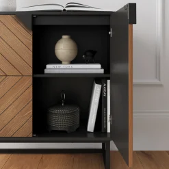 Wood 2-Door TV Console for TVs up to 75