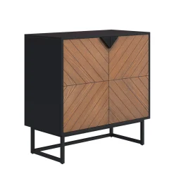 Wood 2-Door TV Console for TVs up to 75